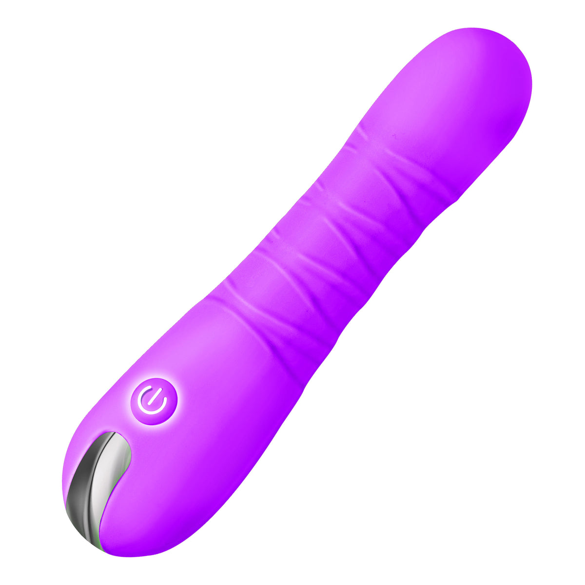 New Thrusting Silicone Dildo - Purple, Silicone (view 4)