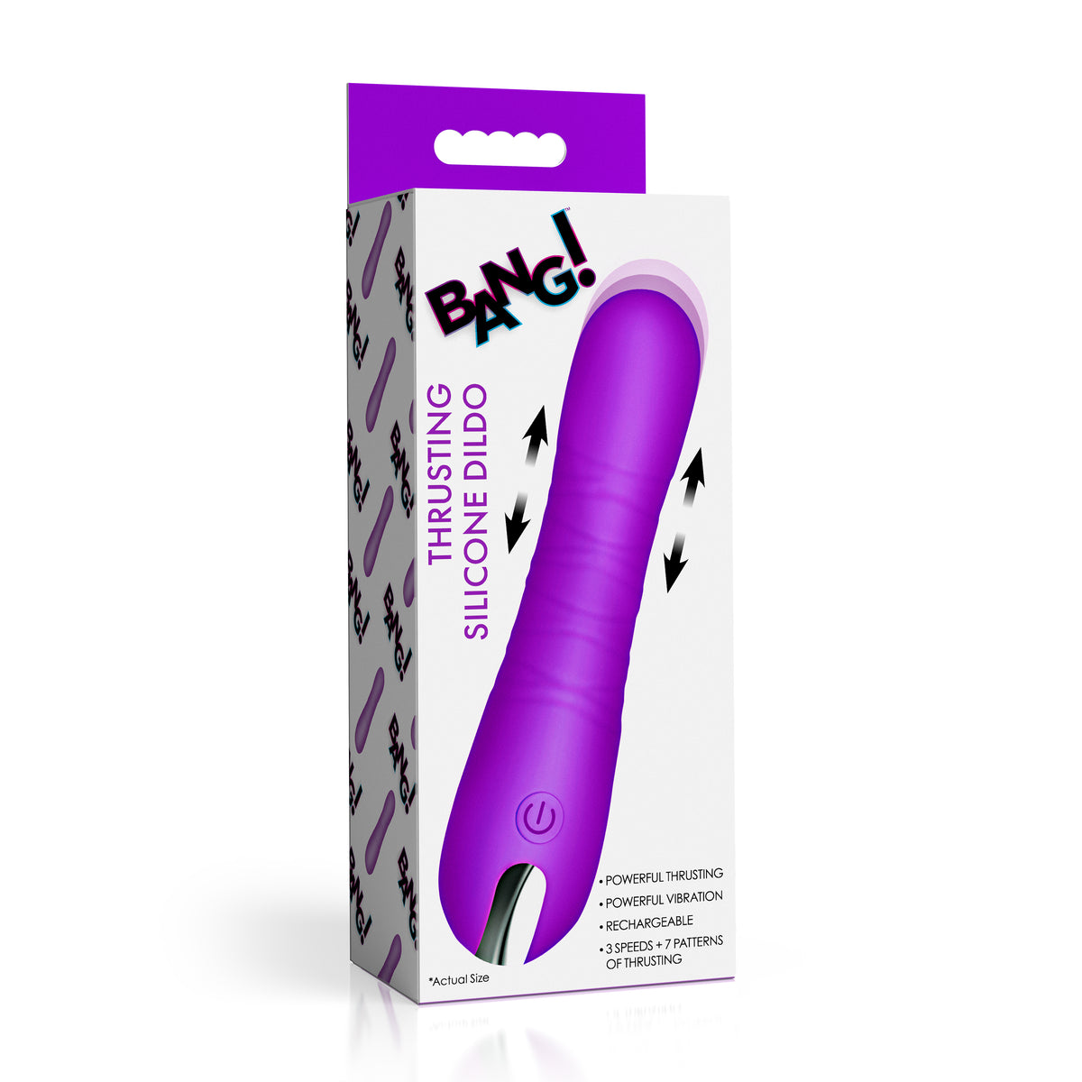 New Thrusting Silicone Dildo - Purple, Silicone (view 5)