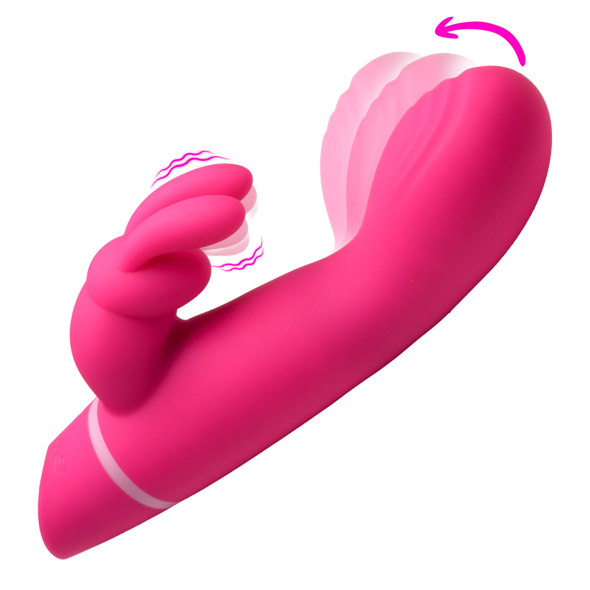 Come Hither Silicone Rabbit Vibrator - Pink, Silicone (view 5)