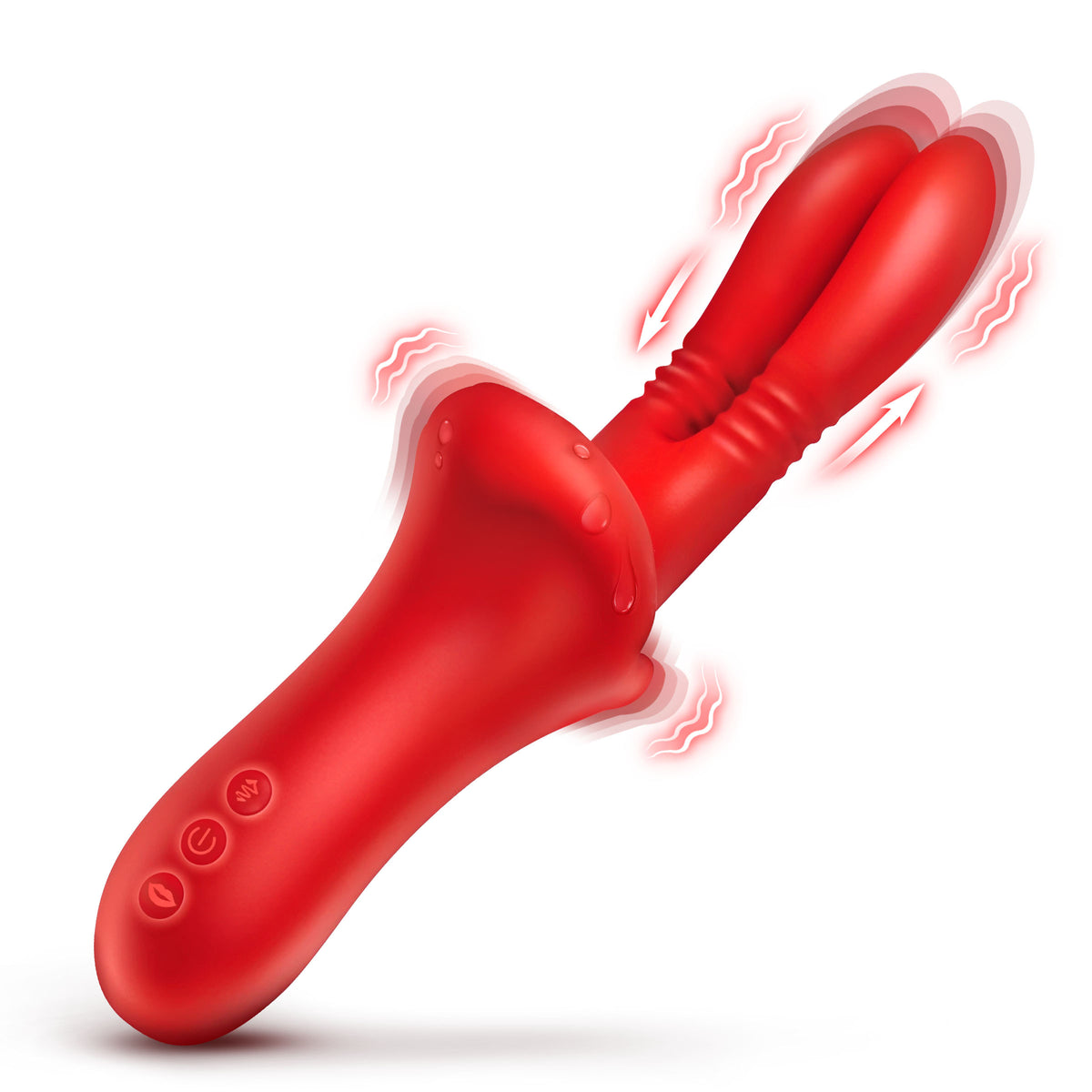 Double Licker Thrusting Silicone Vibrator (view 6)