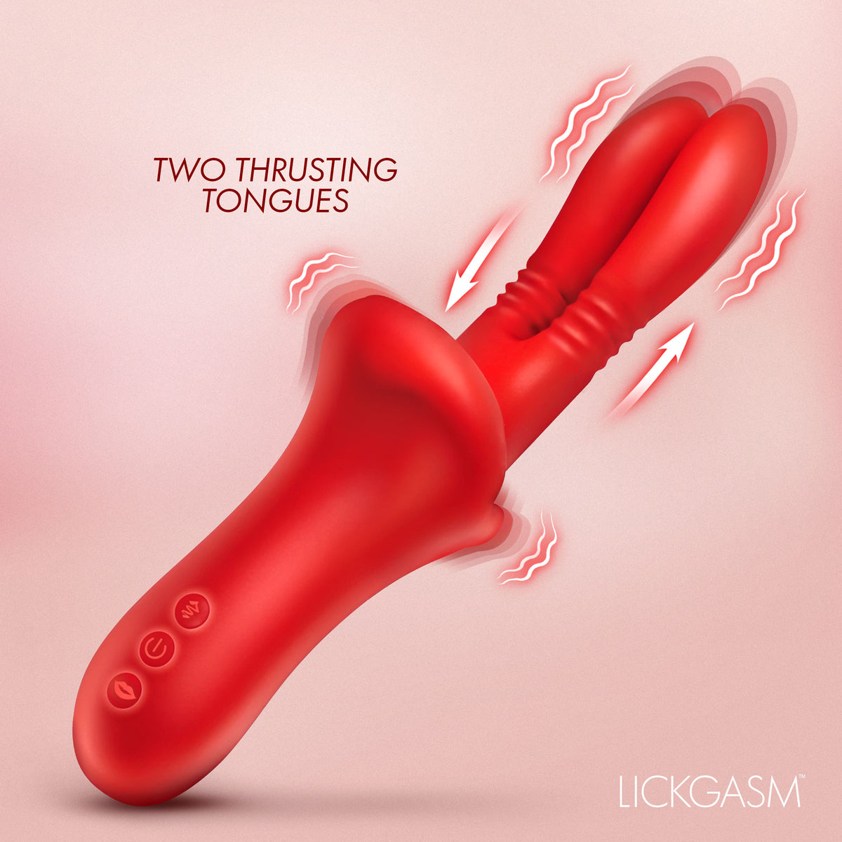 Double Licker Thrusting Silicone Vibrator, Silicone