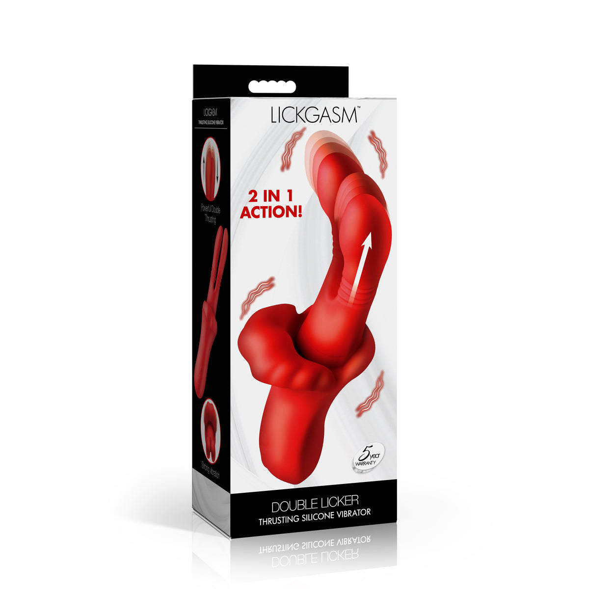 Double Licker Thrusting Silicone Vibrator (view 7)
