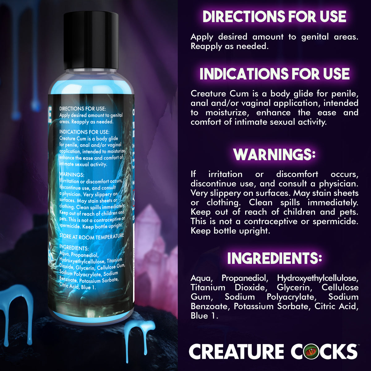 Creature Cum Blue Jizz Lubricant - 4oz (view 6)