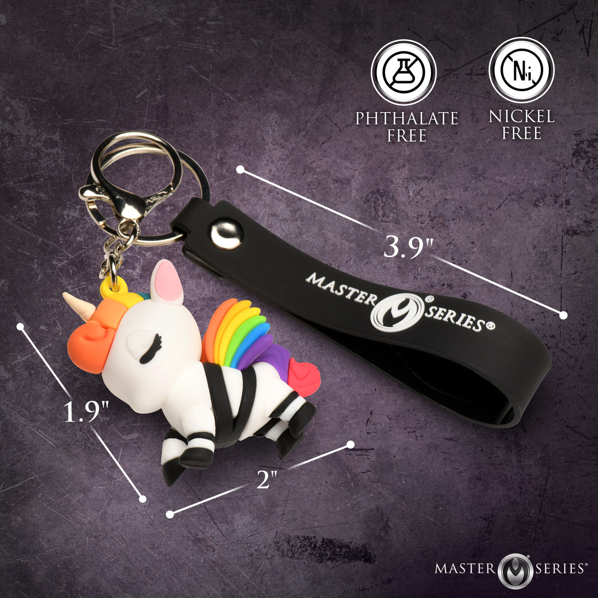 New Bondage Unicorn Keychain, Metal (view 2)