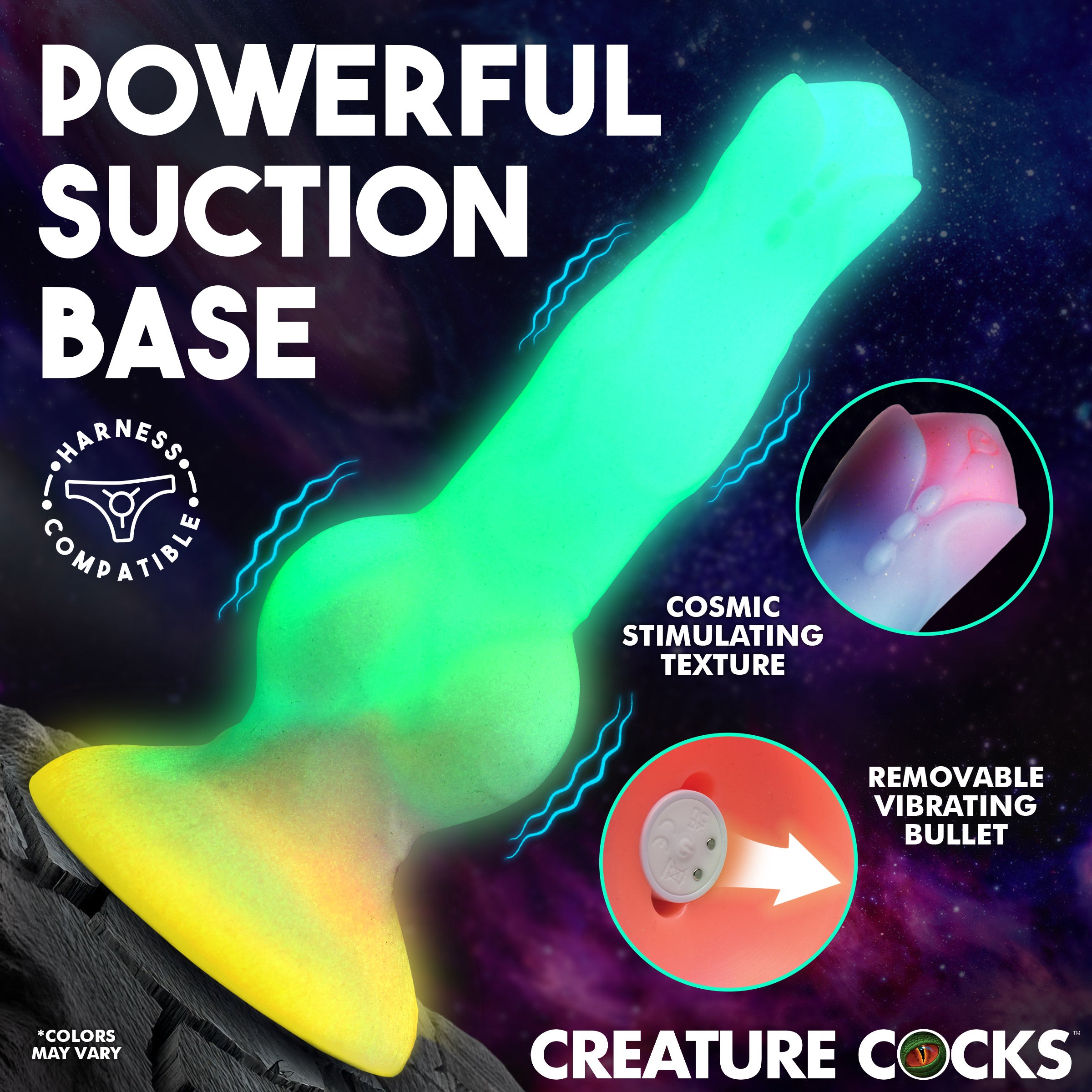 Astro Cock Vibrating Glow-in-the-Dark Silicone Dildo