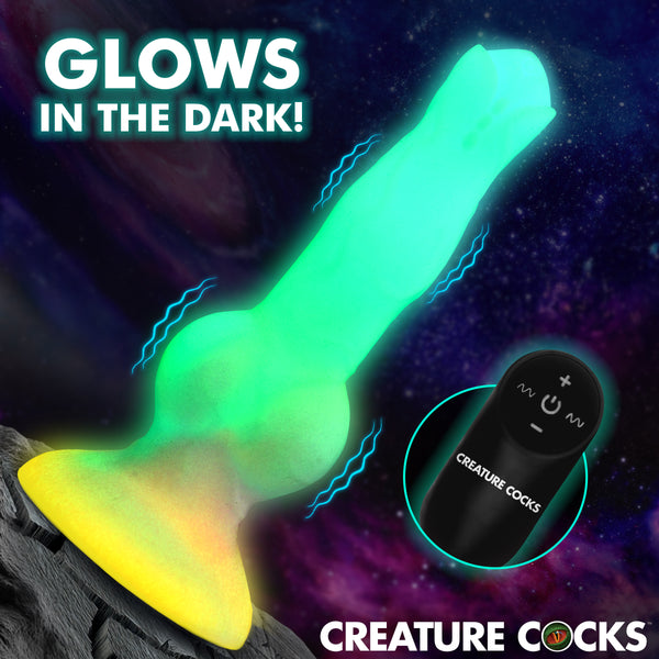 Astro Cock Vibrating Glow-in-the-Dark Silicone Dildo, Silicone