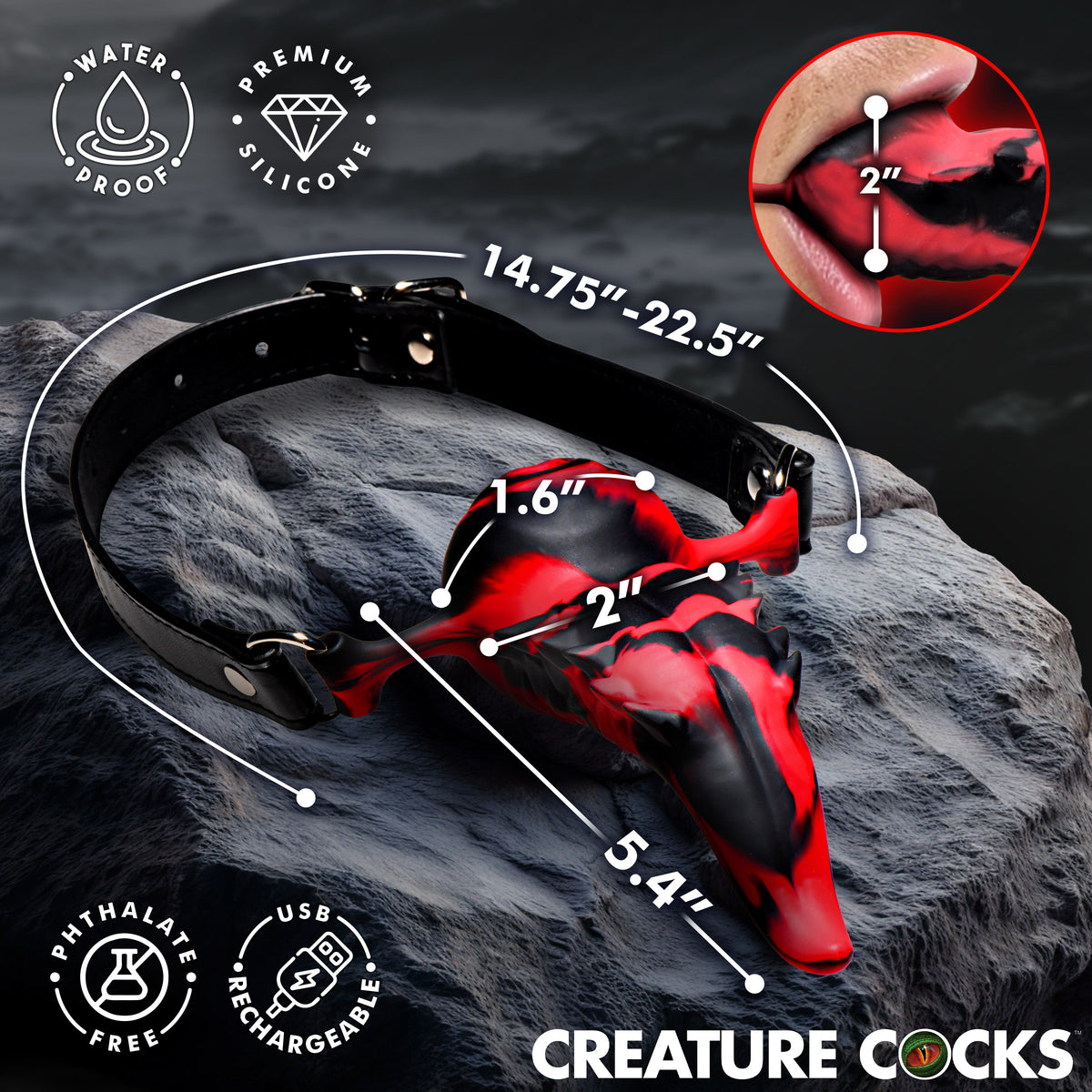 Demon's Tongue Vibrating Oral Enhancer – penis pump and enhancer, Silicone (view 4)