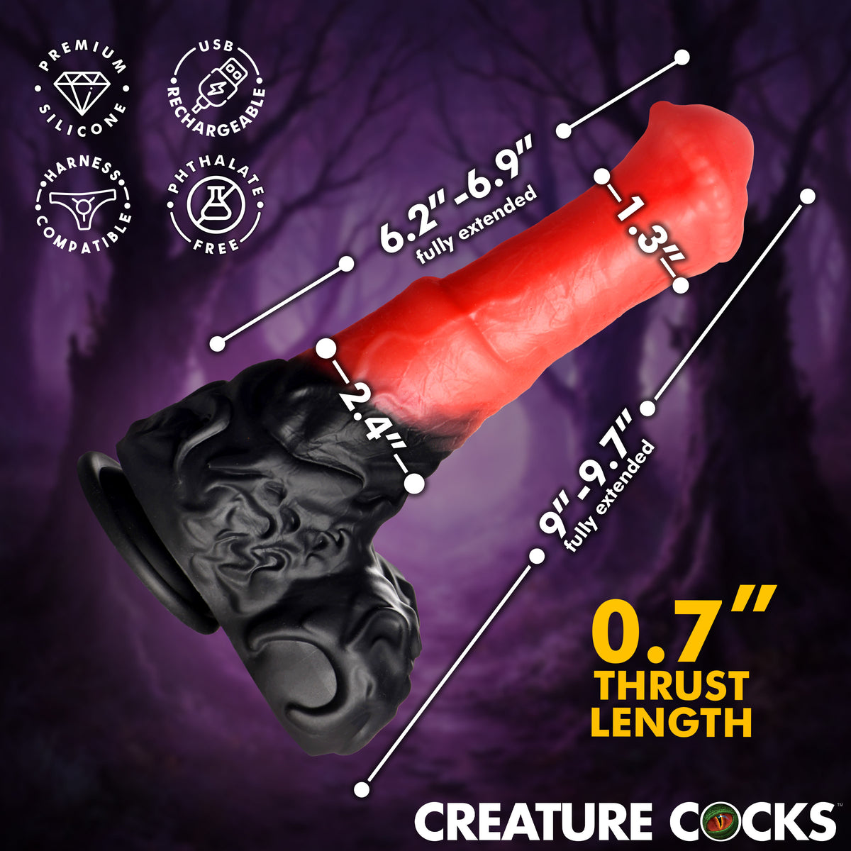 Ultimate Centaur Thrusting &amp; Vibrating Silicone Dildo, Silicone (view 4)