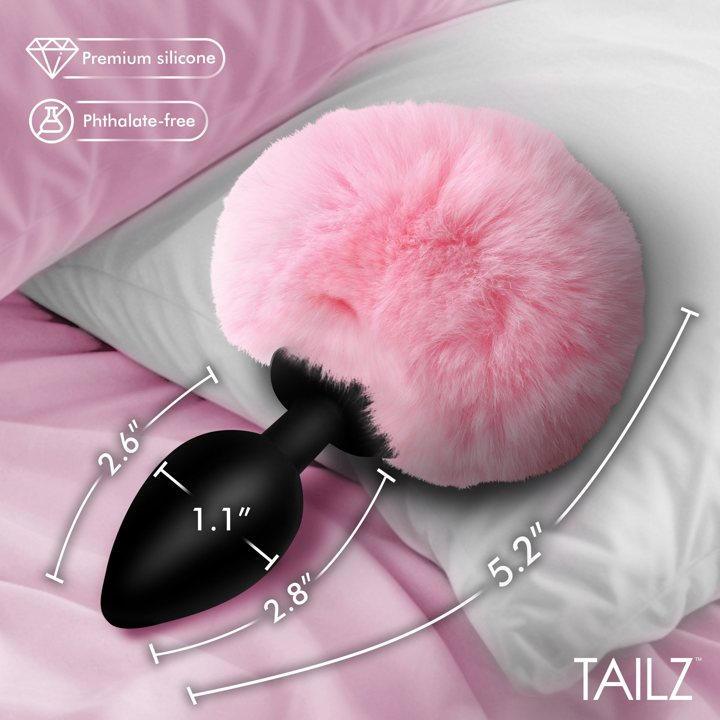Fluffy Bunny Tail Silicone Plug
