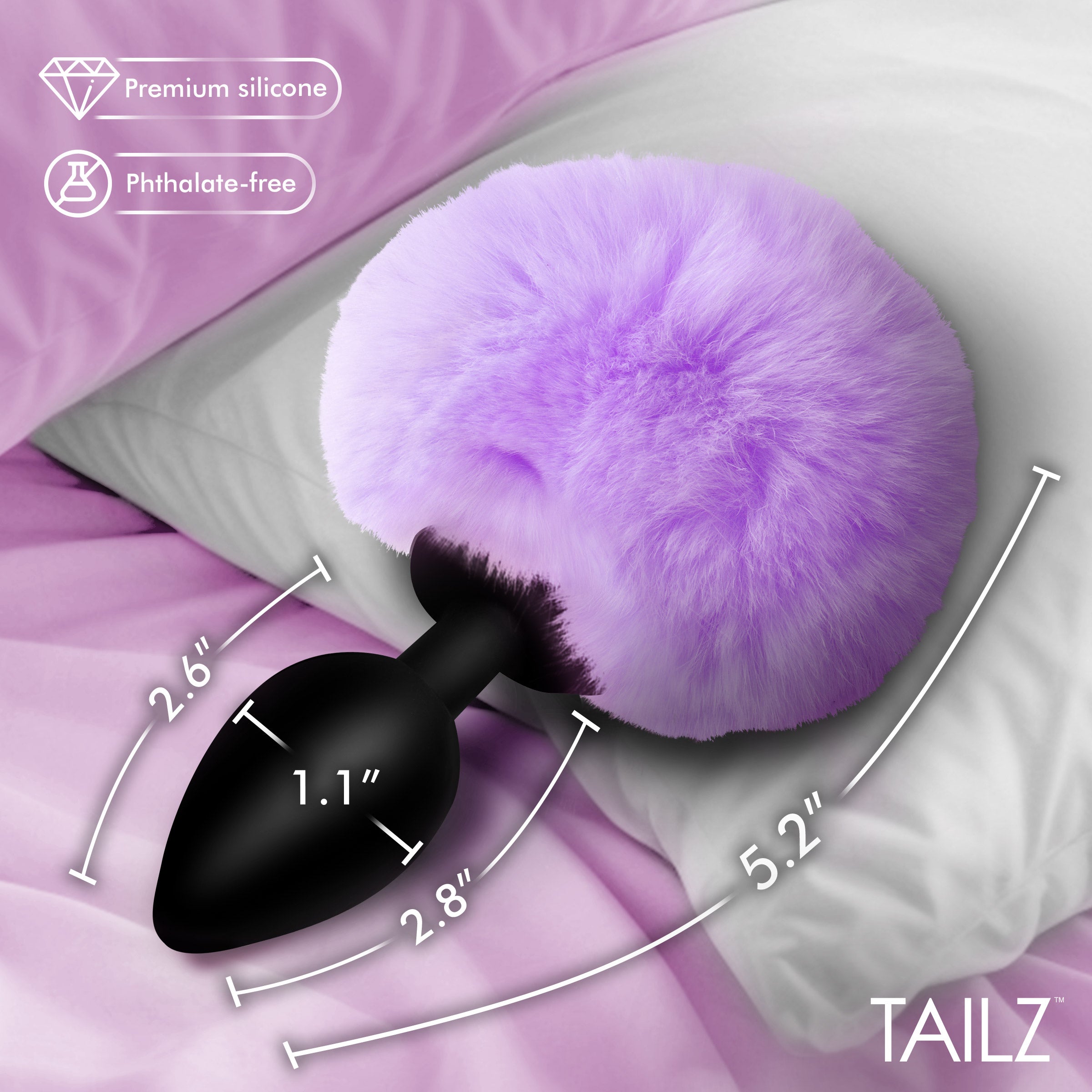 Fluffy Bunny Tail Silicone Plug