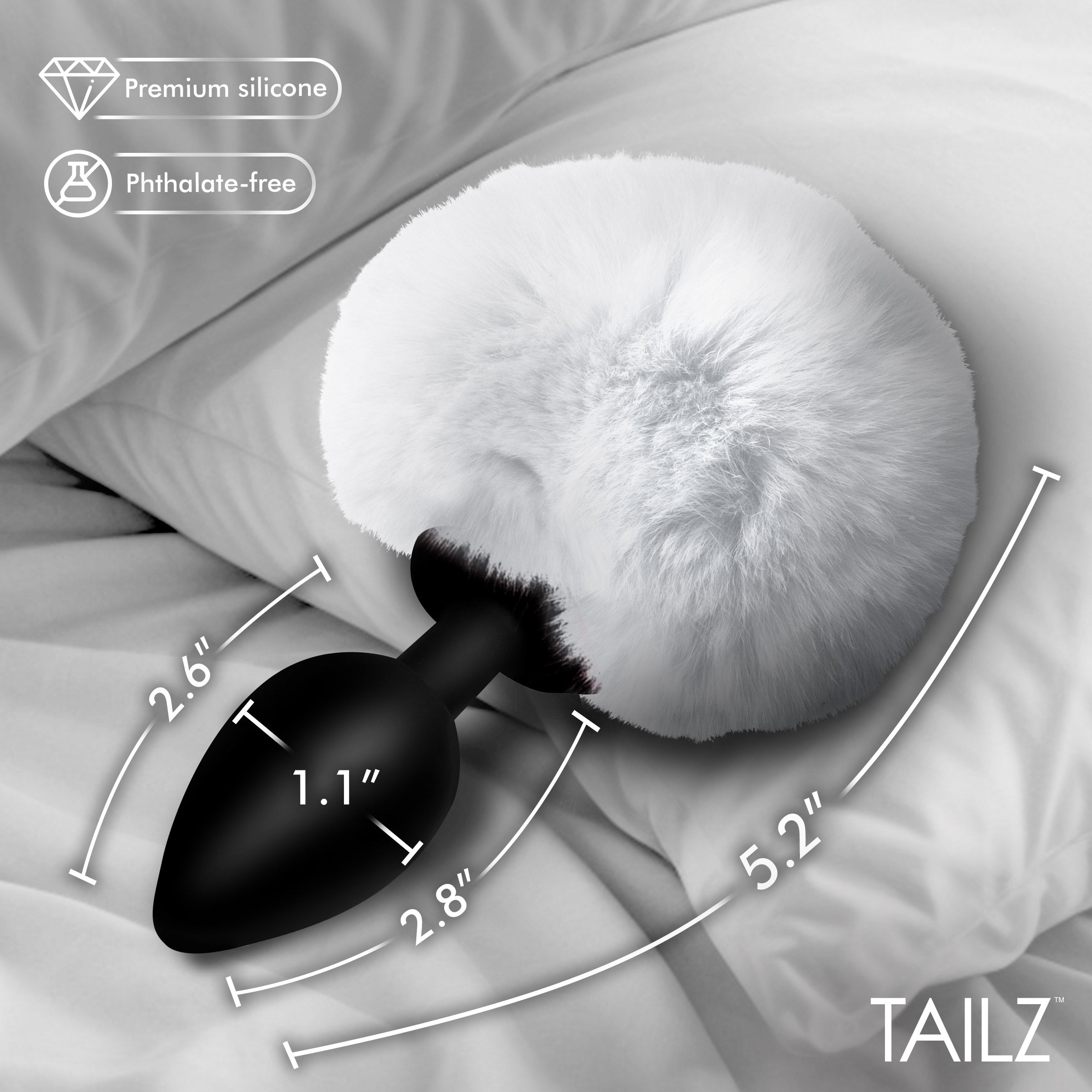 Fluffy Bunny Tail Silicone Plug