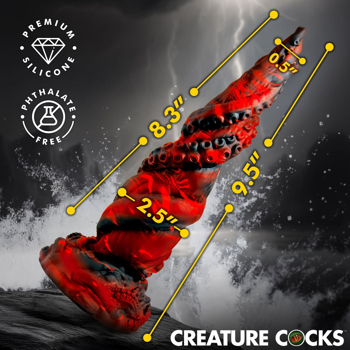 Kraken Spawn Tentacle Silicone Dildo, Silicone (view 4)