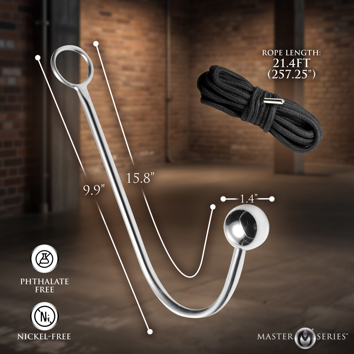 New Roped Anal Hook with Rope – restraints and cuffs (view 4)