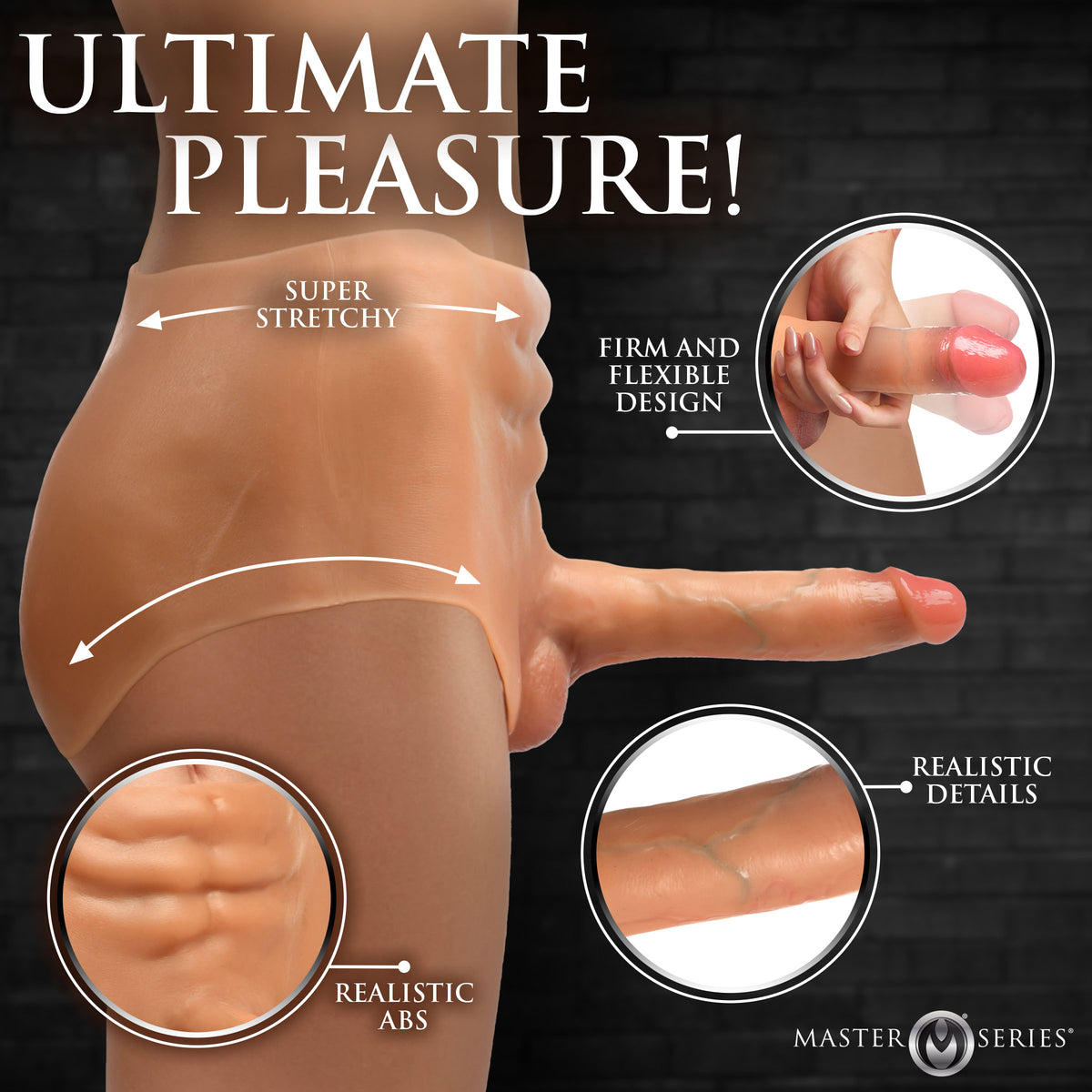 Power Briefs Thrusting and Vibrating Silicone Penis Panties – dildo (view 3)