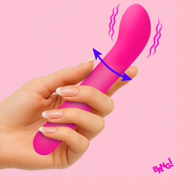 G-Spot Flexible Silicone Vibrator - PInk, Silicone
