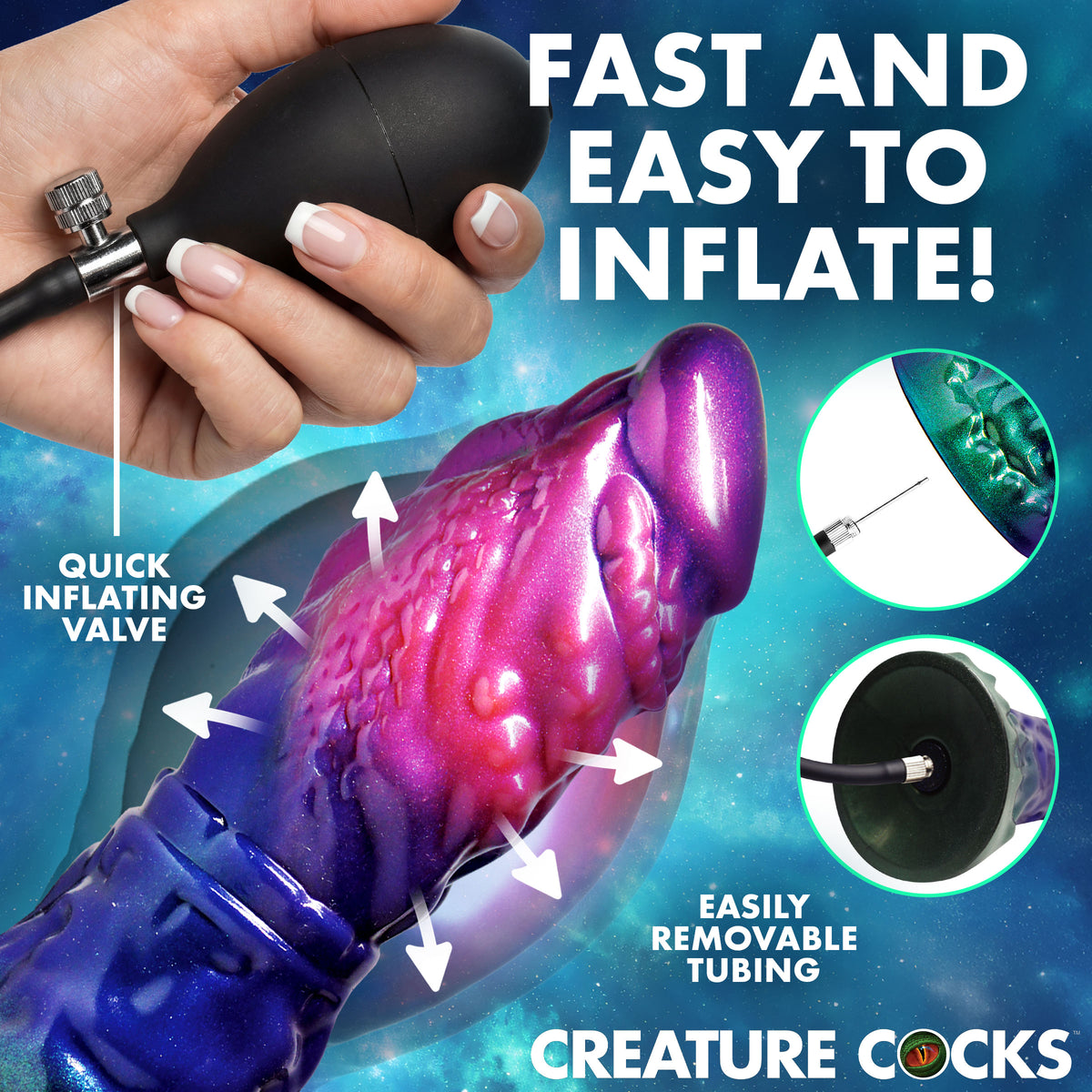 Gorge Inflatable Silicone Dildo, Silicone (view 3)