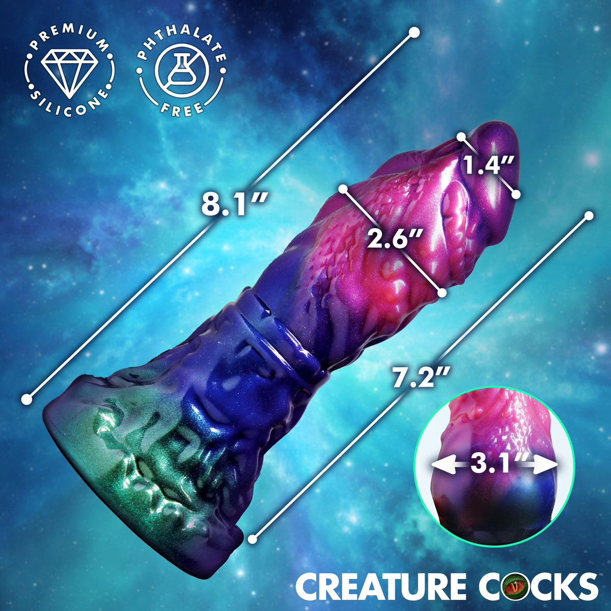 Gorge Inflatable Silicone Dildo, Silicone (view 4)