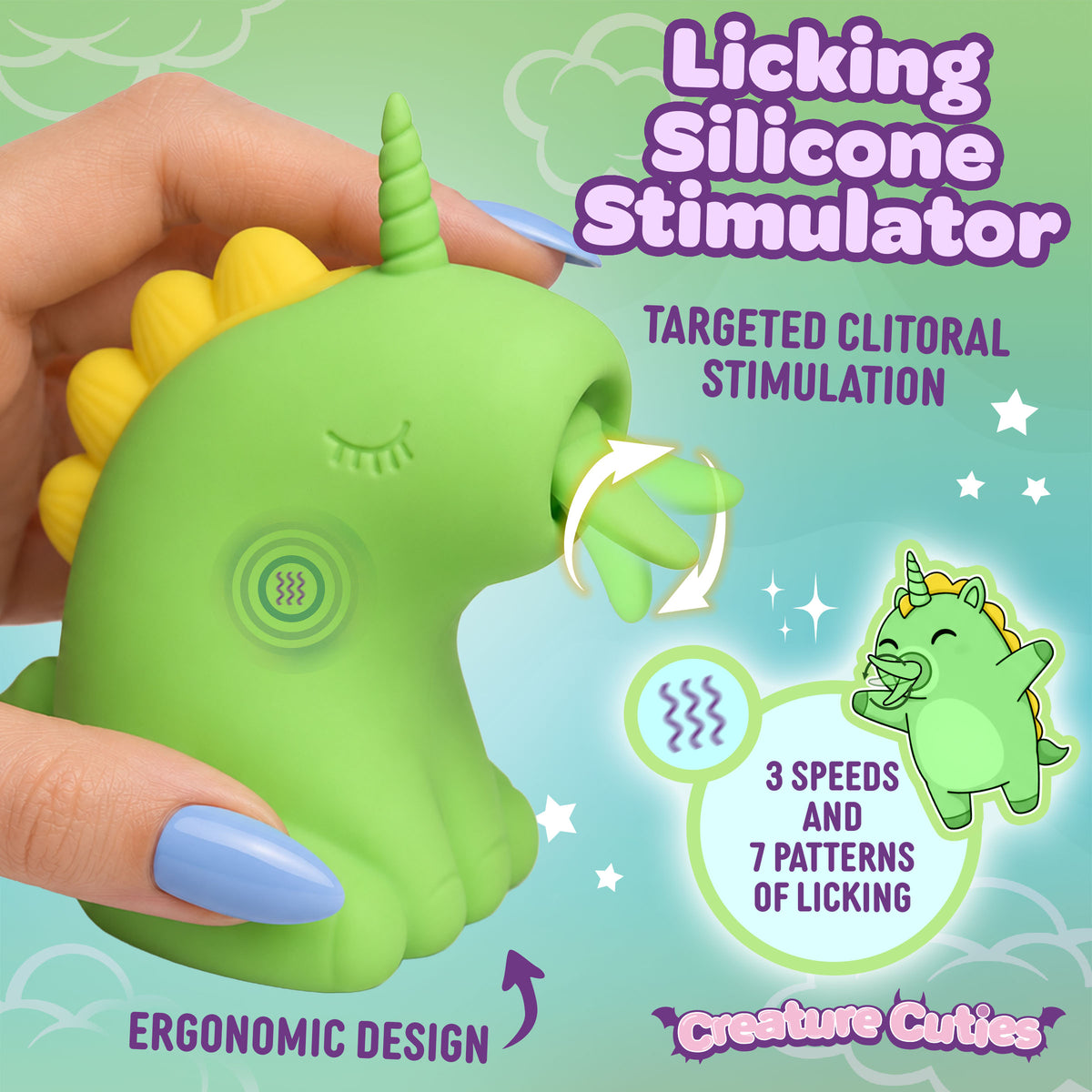 Lickyhorn Licking Silicone Stimulator – clitoral suction toy (view 2)