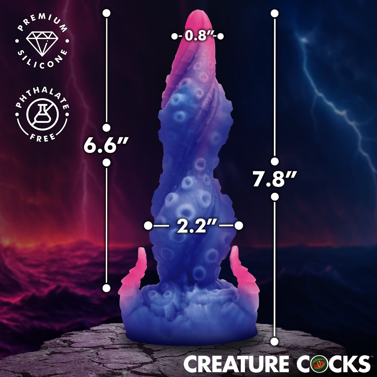 Krakenar Tentacle Silicone Dildo, Silicone (view 4)