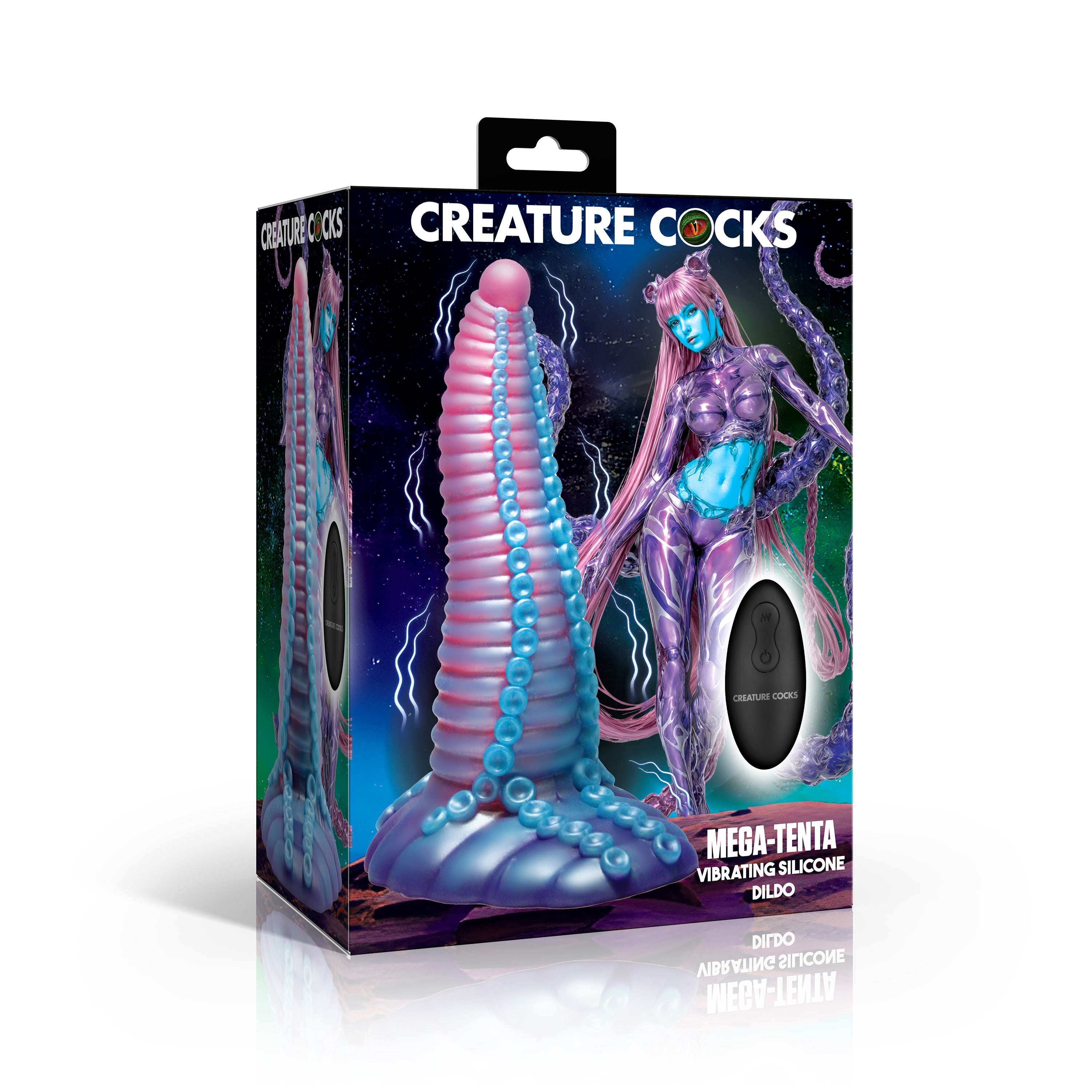 Mega-Tenta Vibrating Silicone Dildo