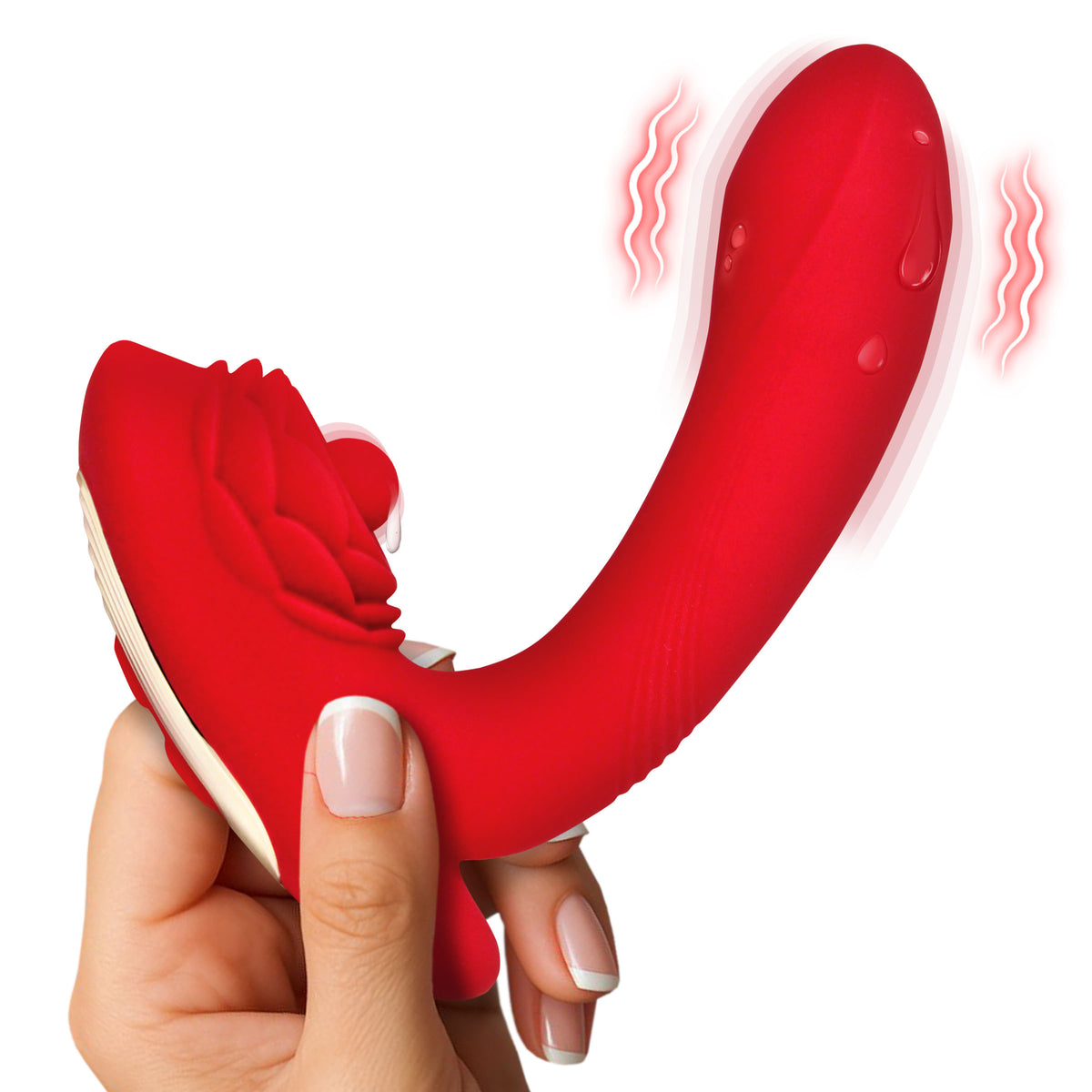 Petal Twirl Clit Massaging Silicone Vibrator – clitoral suction toy, Silicone (view 6)