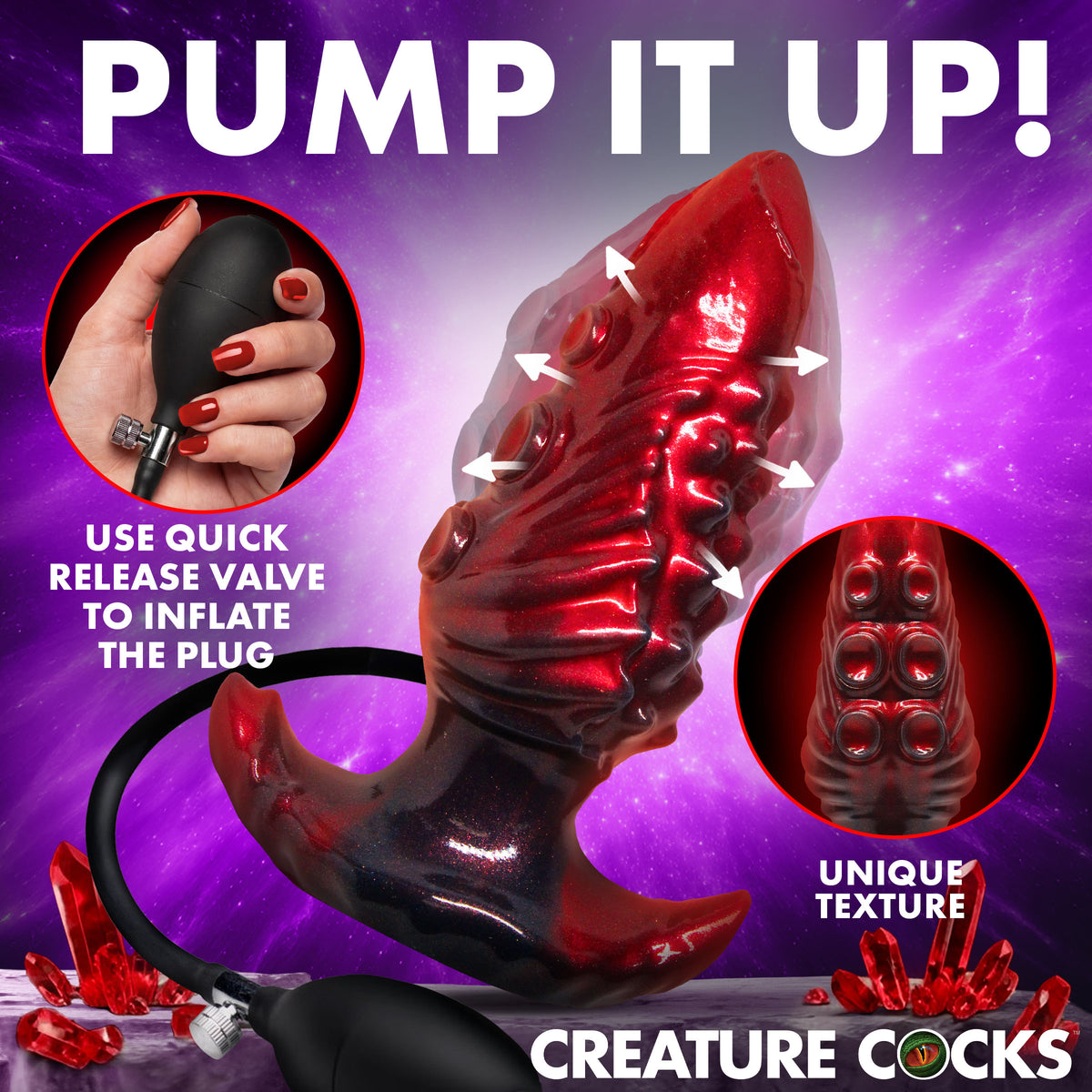 Asstopus Tentacle Inflatable Silicone Anal Plug - Medium – butt plug (view 2)