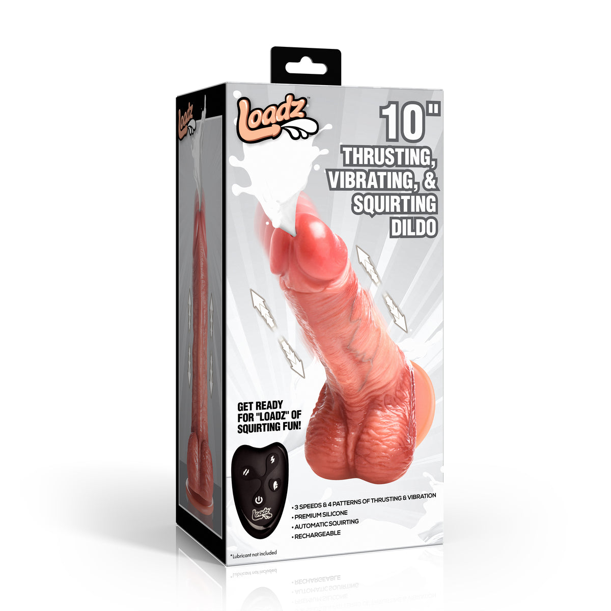 10" Thrusting, Vibrating, &amp; Squirting Dildo, Silicone (view 6)