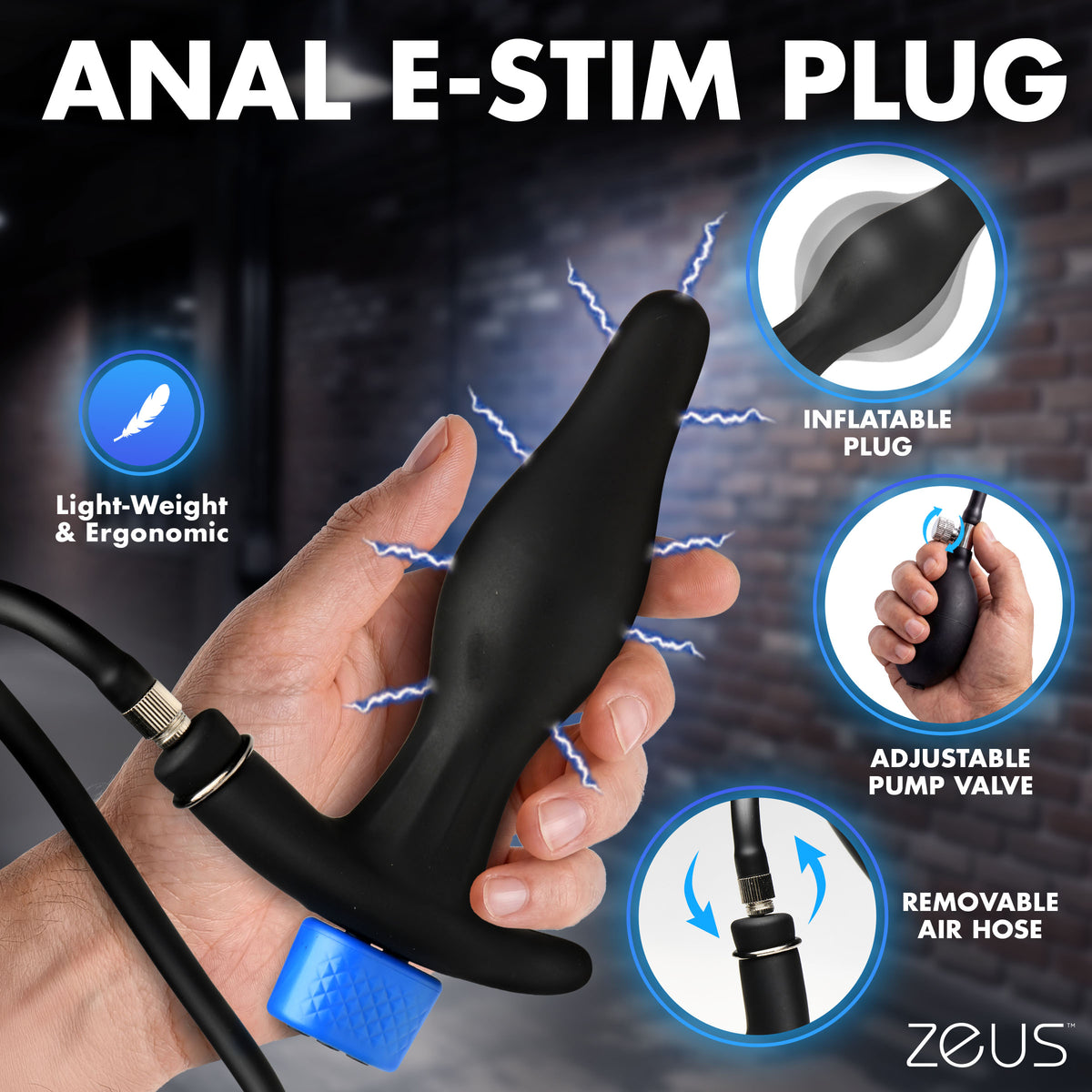 Inflatable Anal Plug and Urethral Sound E-Stim Kit – butt plug (view 3)