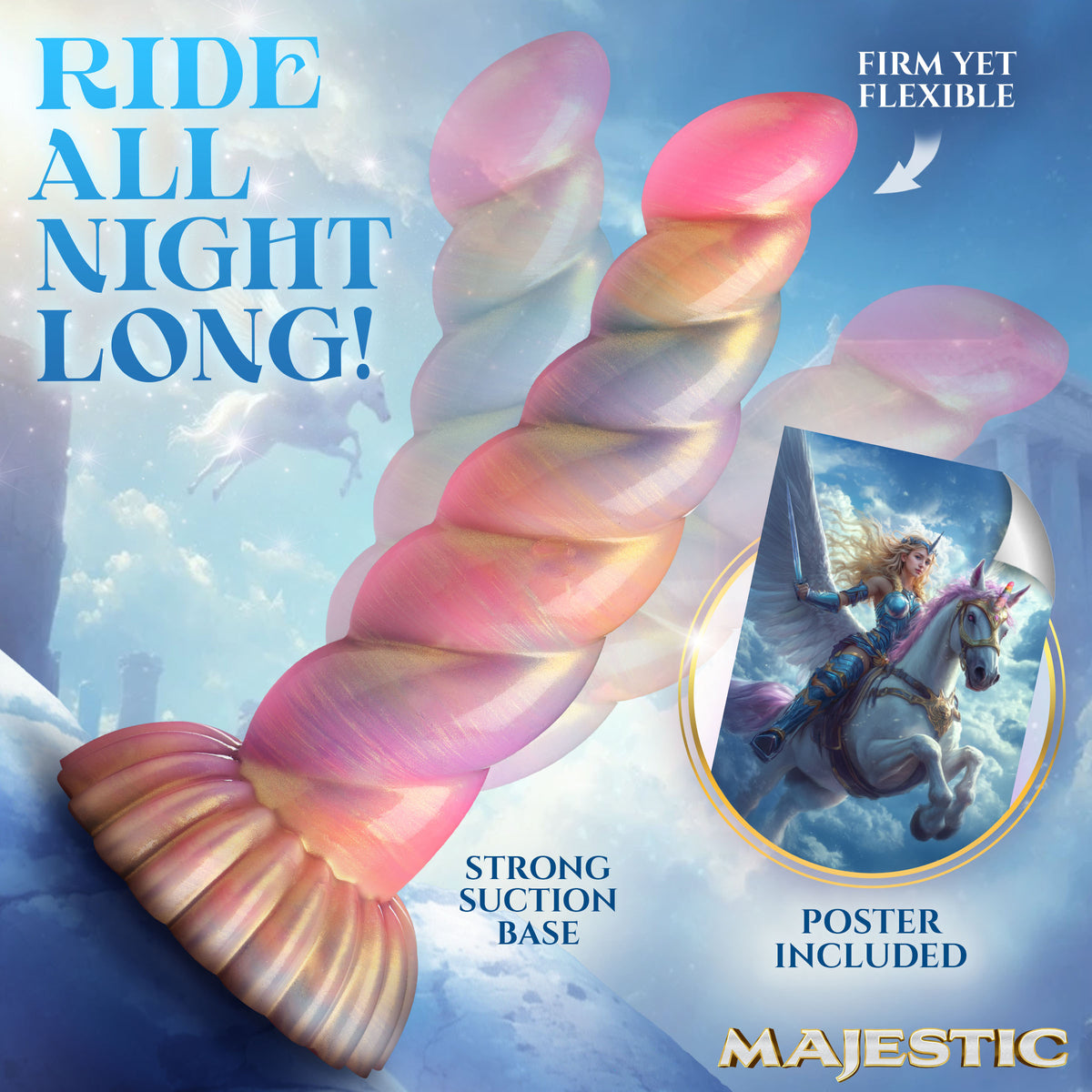 Aurora Unicorn Silicone Dildo (view 3)