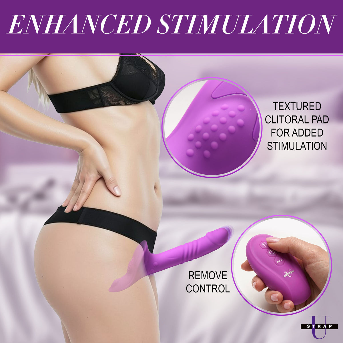 Thrusting and Vibrating Strap-On with Harness – strap-on and harness (view 3)