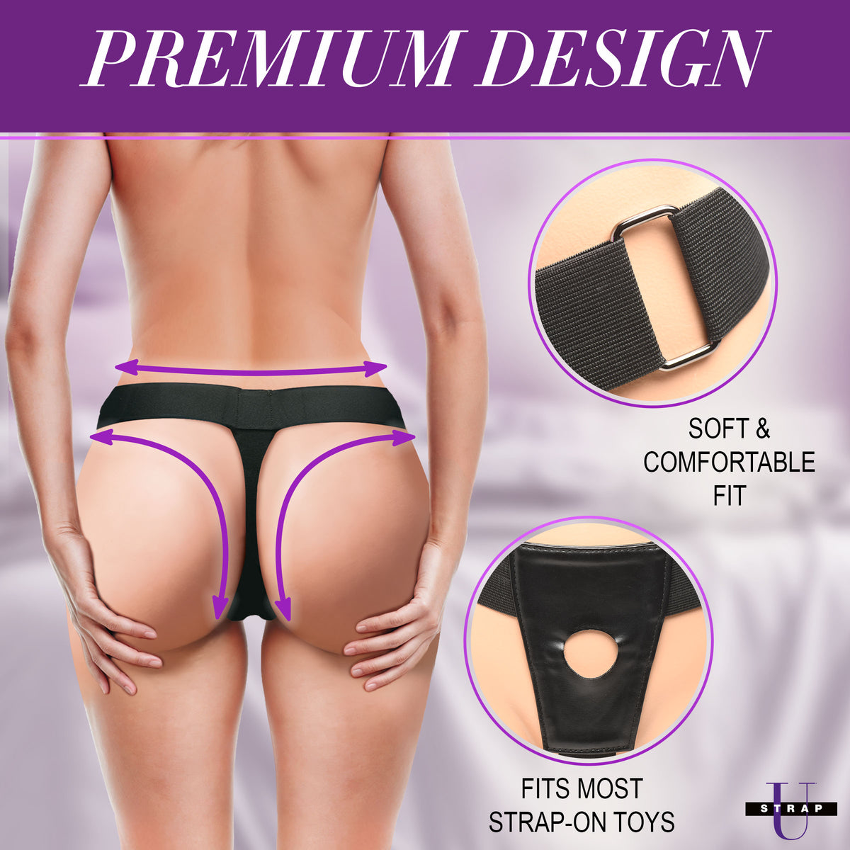 Thrusting and Vibrating Strap-On with Harness – strap-on and harness (view 4)