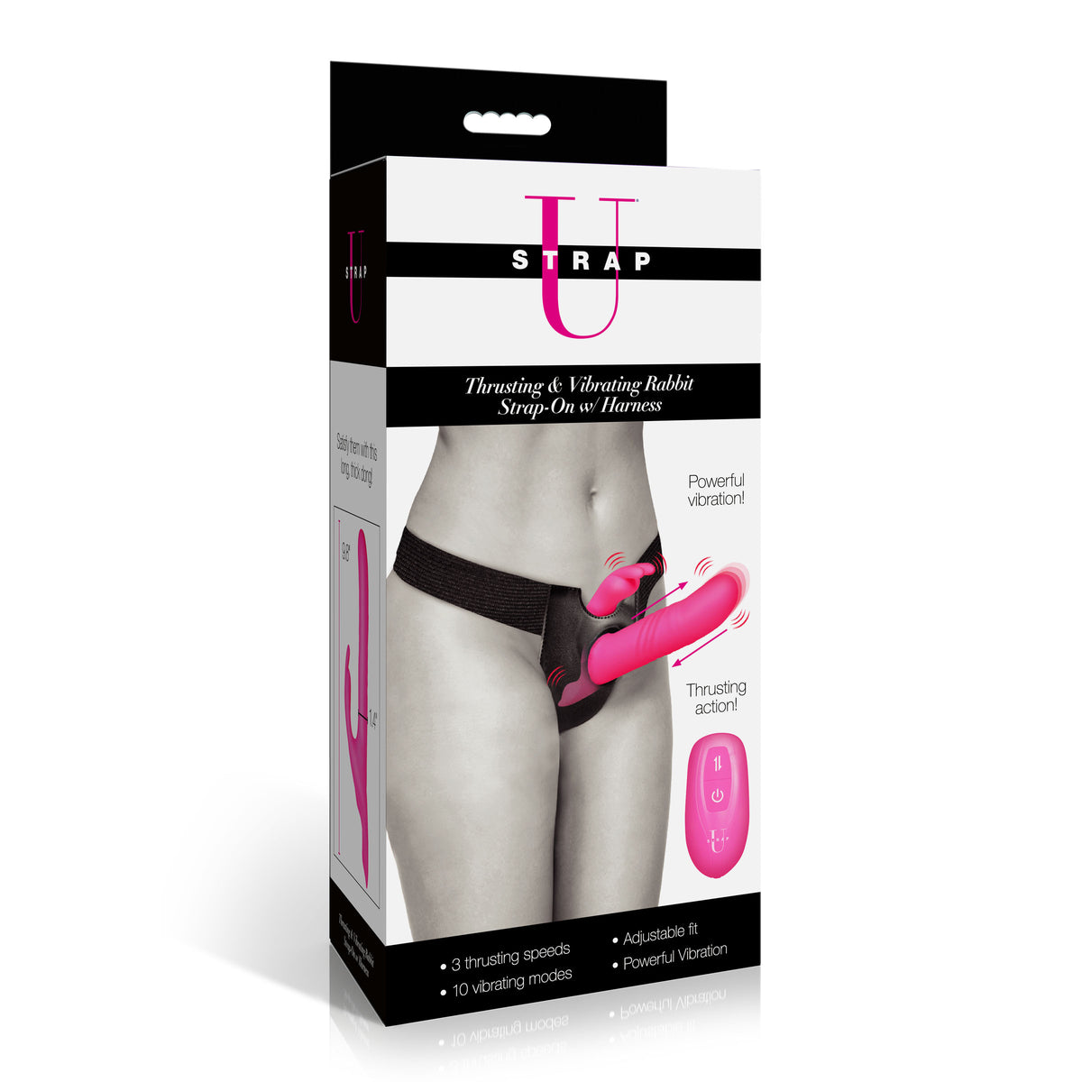 Thrusting and Vibrating Rabbit Strap-On with Harness – strap-on and harness (view 7)