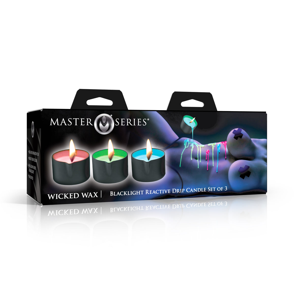 Wicked Wax Blacklight Reactive Drip Candle Set of 3 – arousal gel and spray (view 6)