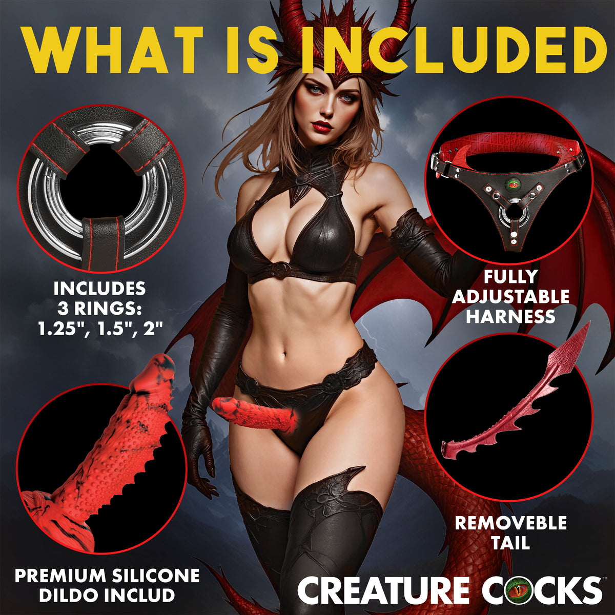 Drakona Dragon Tail Strap-On Harness with Dildo – strap-on and harness (view 4)