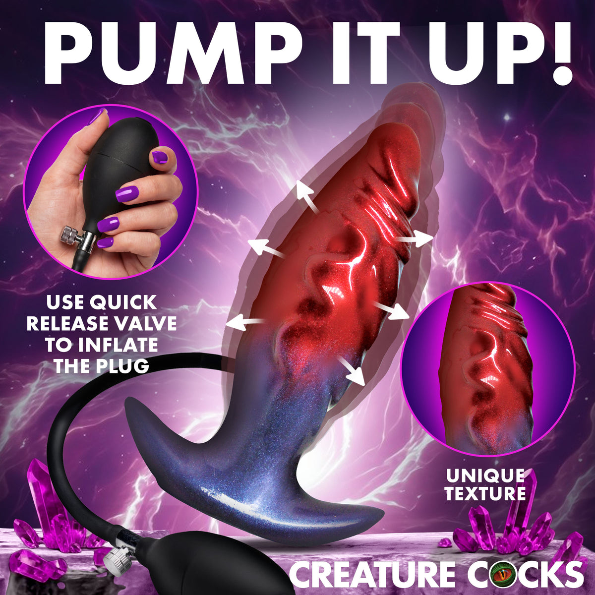 Anal Invader Inflatable Silicone Anal Plug – butt plug (view 2)