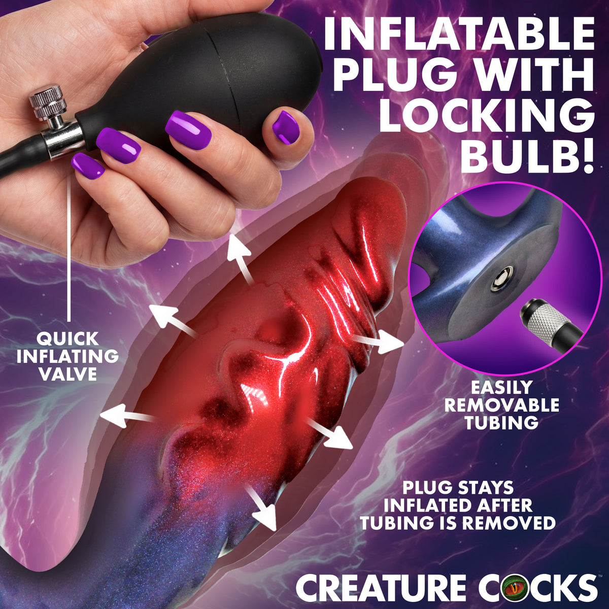 Anal Invader Inflatable Silicone Anal Plug – butt plug (view 3)