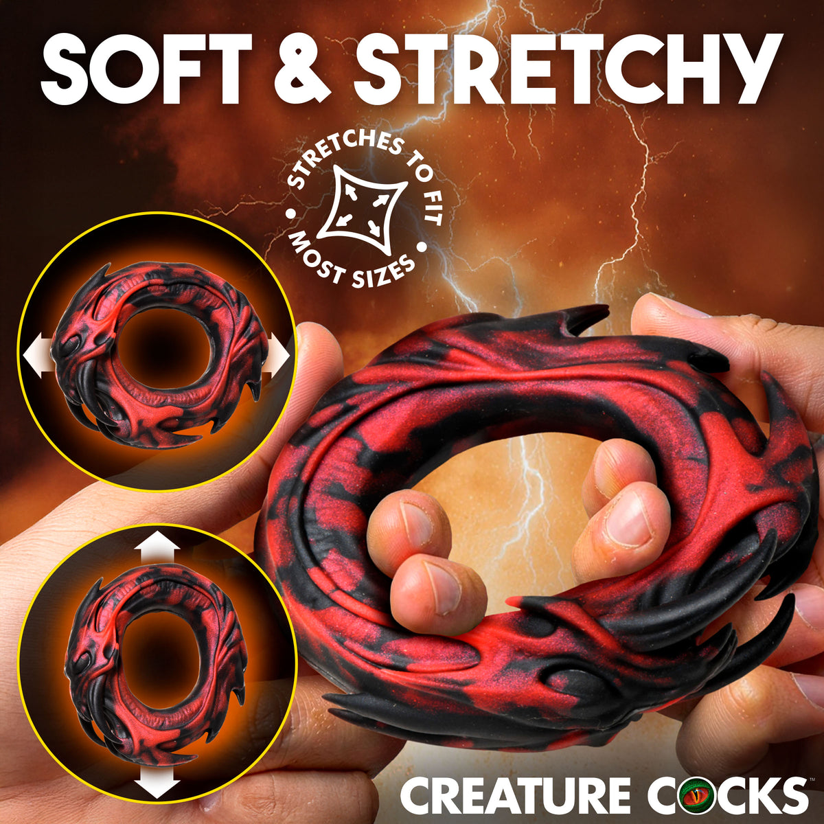 Hell Fang Silicone Cock Ring (view 3)