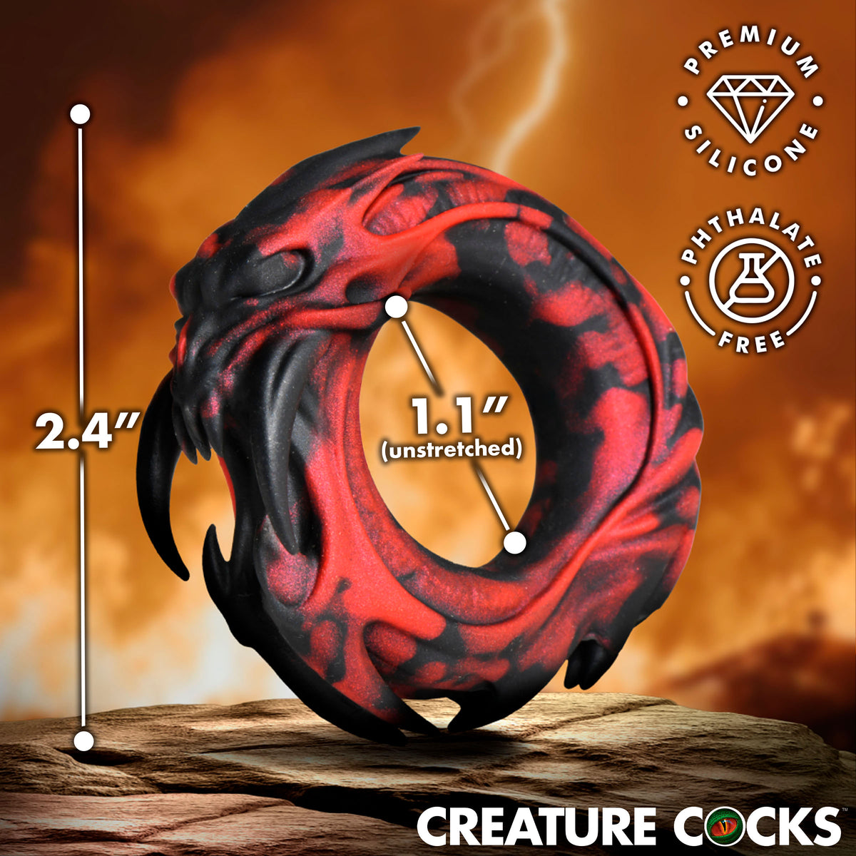 Hell Fang Silicone Cock Ring (view 4)