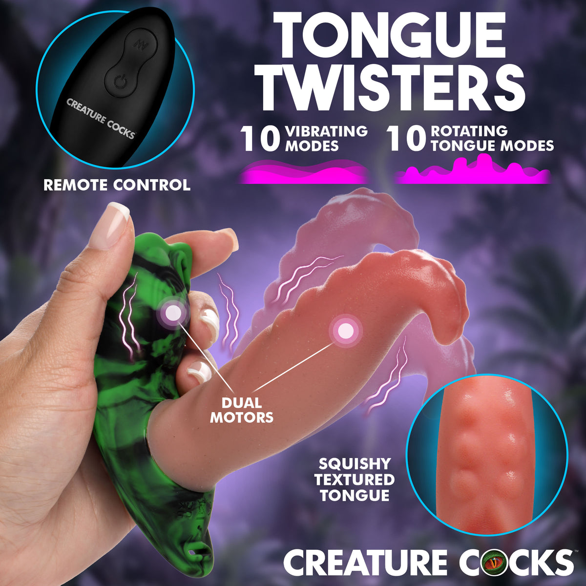 Tongue Twister Panty Vibe with Harness – strap-on and harness (view 2)