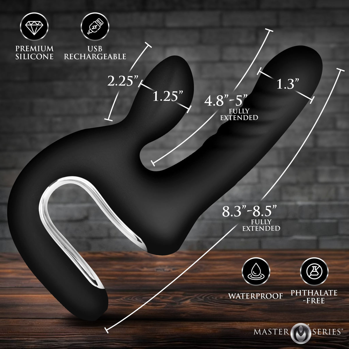 Thrust Pounder Thrusting Silicone Vibrator (view 4)