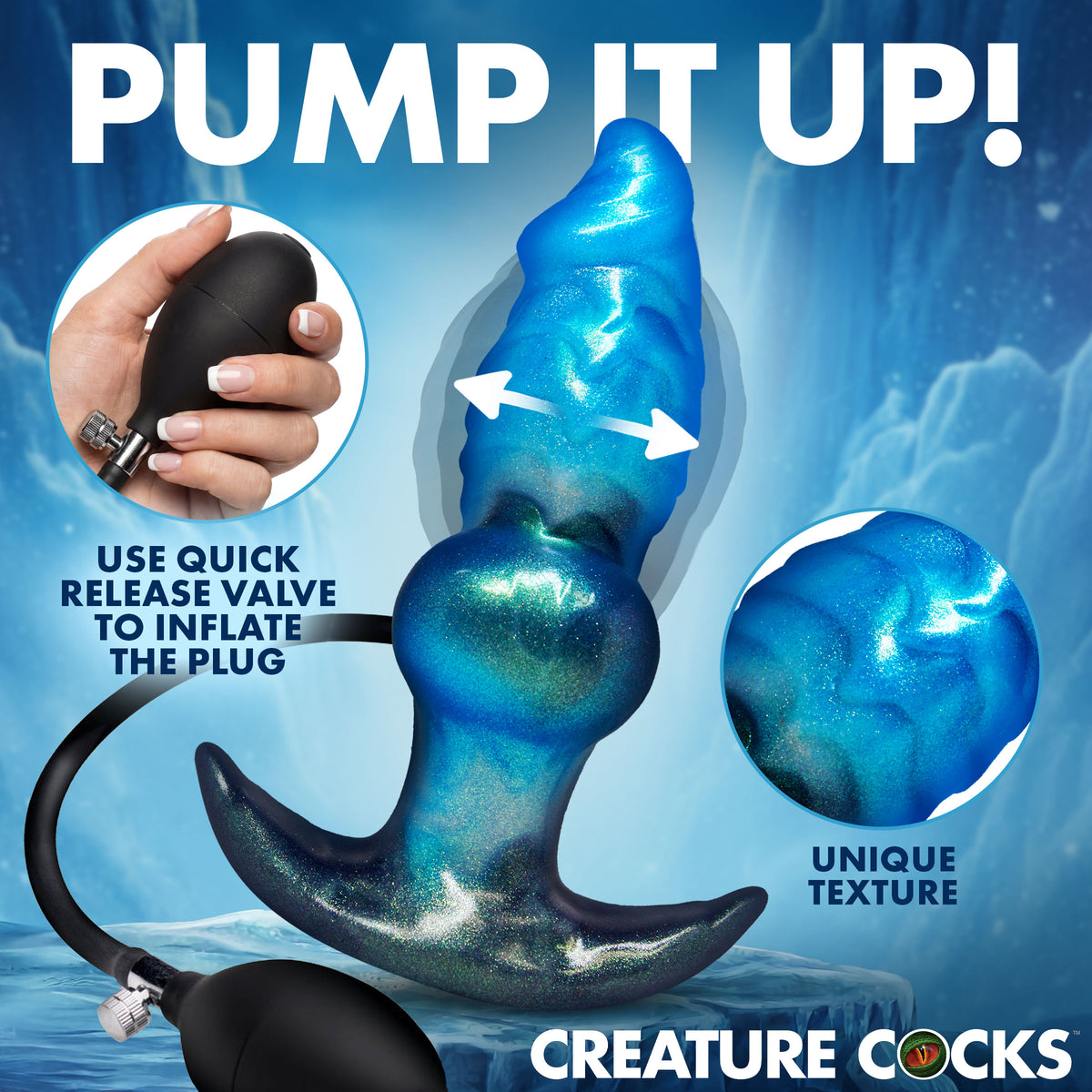 Blizzard Inflatable Silicone Anal Plug – butt plug, Silicone (view 2)