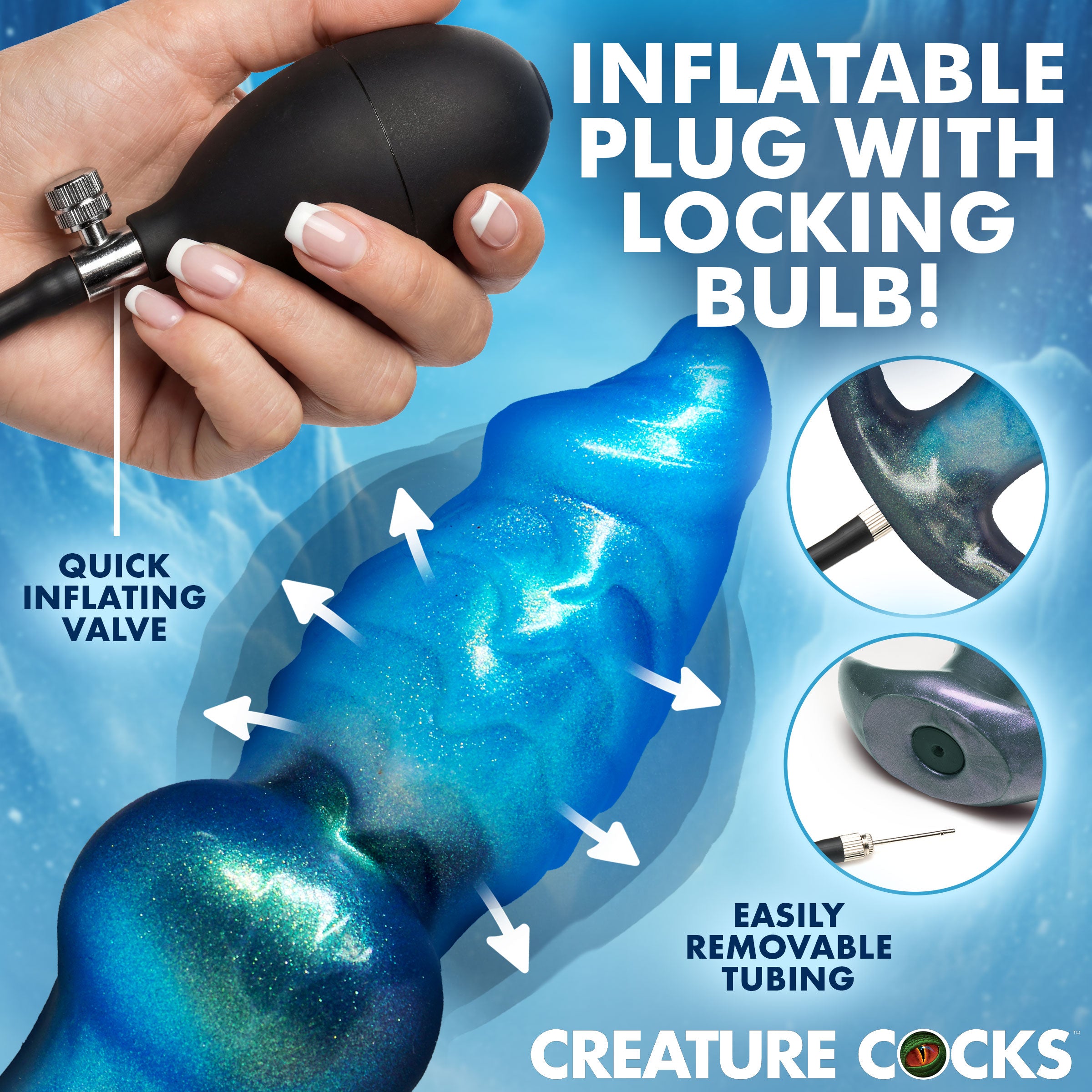 Blizzard Inflatable Silicone Anal Plug