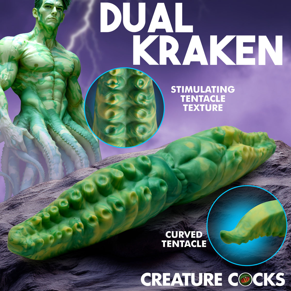 Dual Kraken Silicone Double Dildo (view 3)