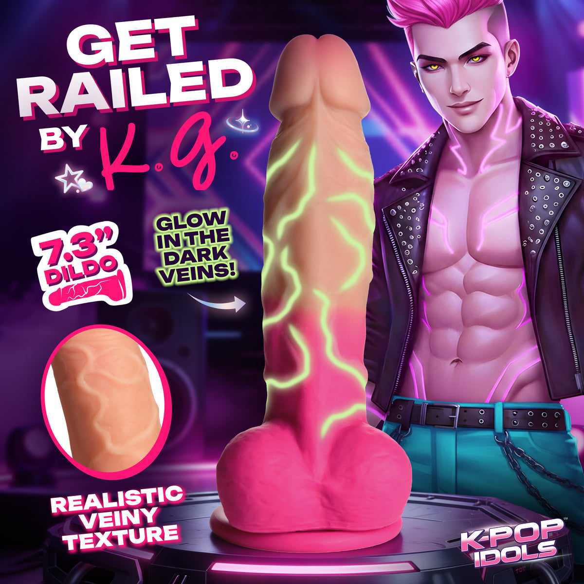 K.G. Silicone Dildo with Balls (view 2)