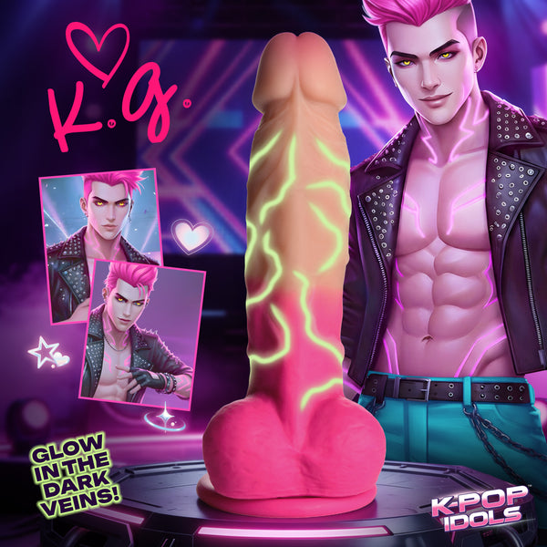 K.G. Silicone Dildo with Balls, Silicone