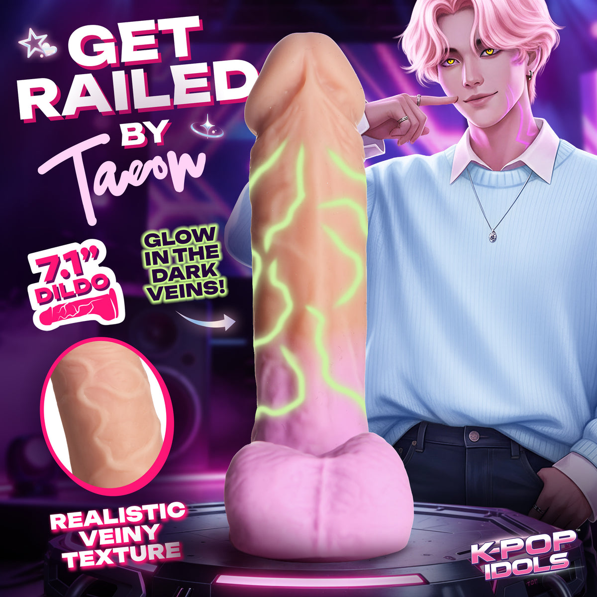 Taeon Silicone Dildo with Balls (view 3)
