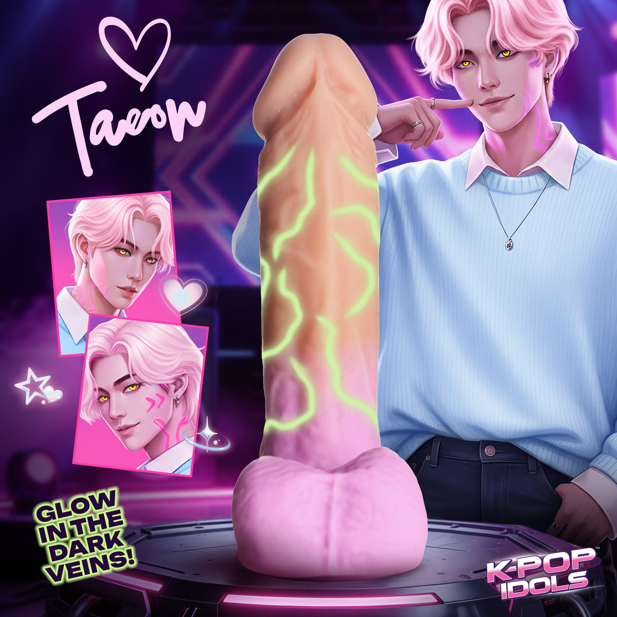 Taeon Silicone Dildo with Balls, Silicone