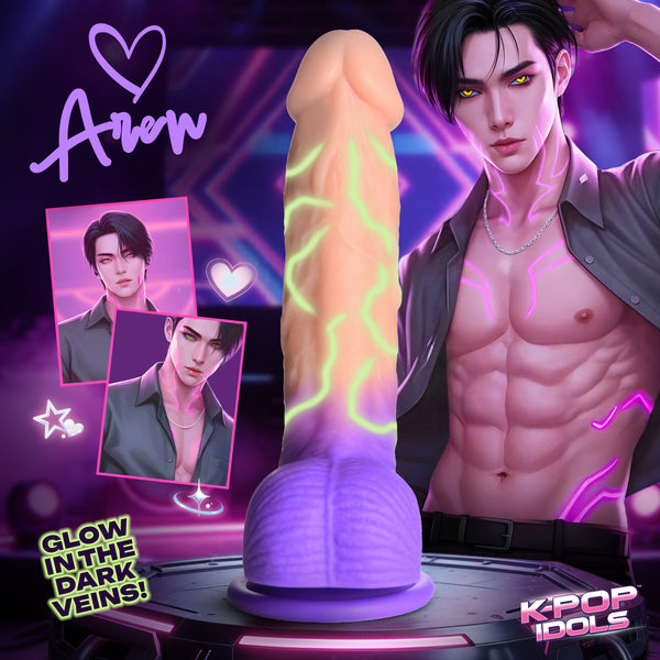 Aren Silicone Dildo with Balls, Silicone