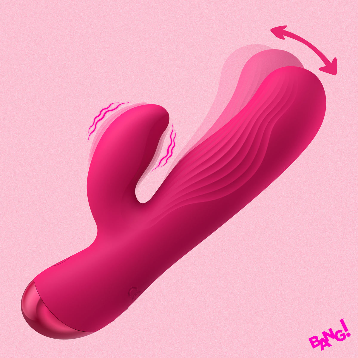 Flexible Ribbed Silicone Rabbit Vibrator, Silicone