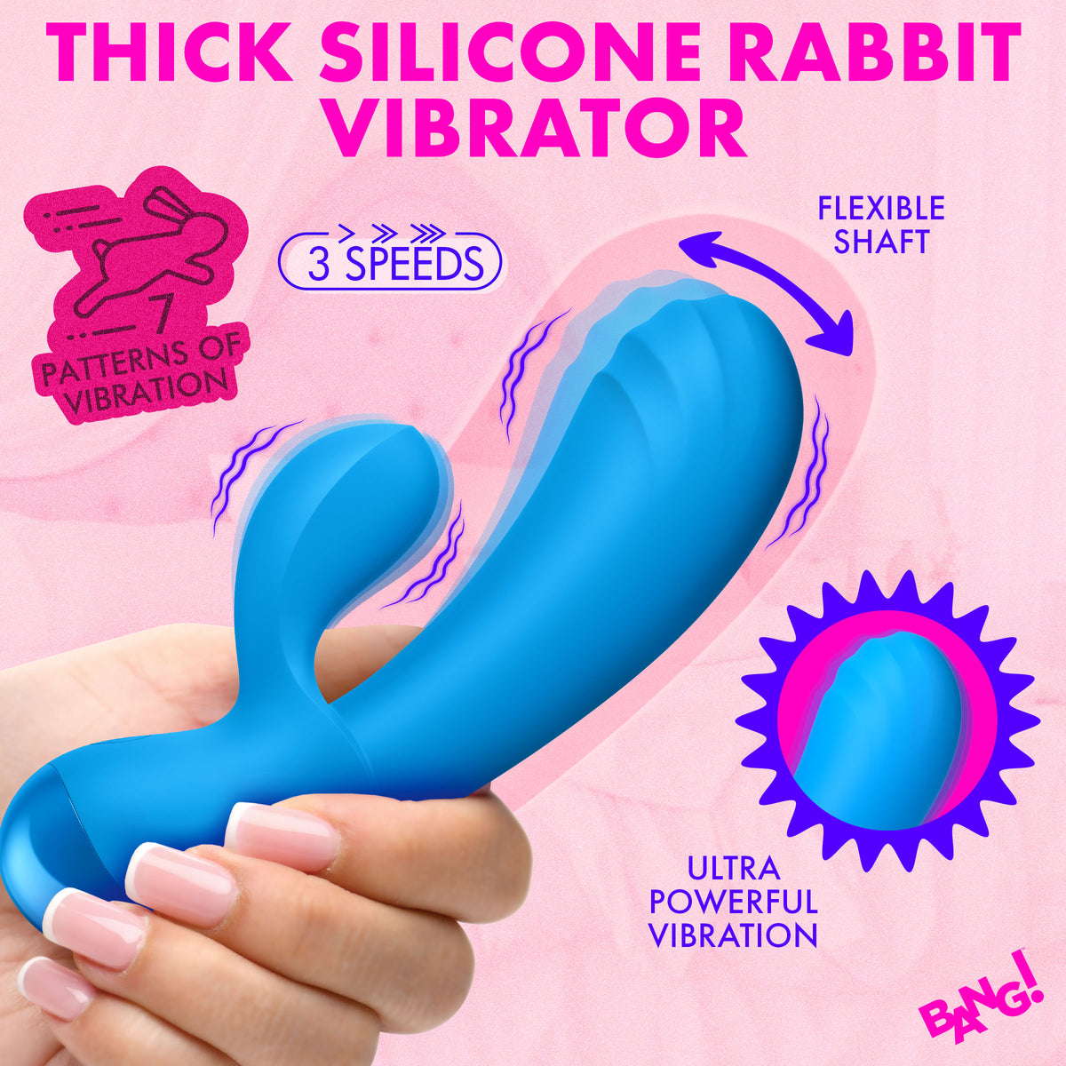 Flexible Thick Silicone Rabbit Vibrator (view 2)